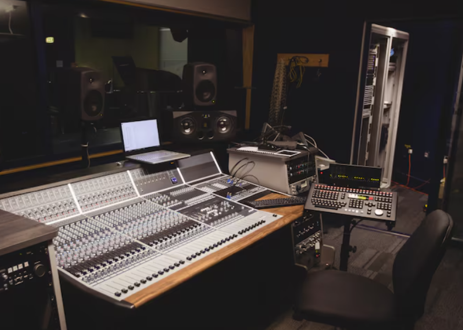 Consola en estudio de grabación profesional